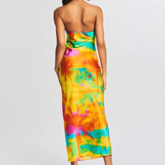 CERITH SILK STRAPLESS MIDI DRESS - Picture 8 of 8